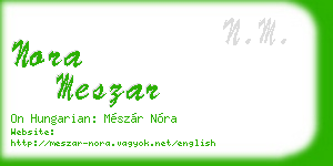 nora meszar business card